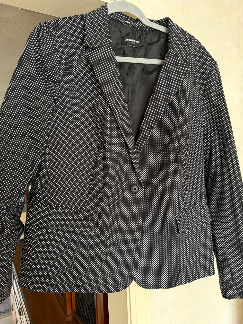 Liz Claiborne Black & White Dot Blazer - Tailored Women's Jacket